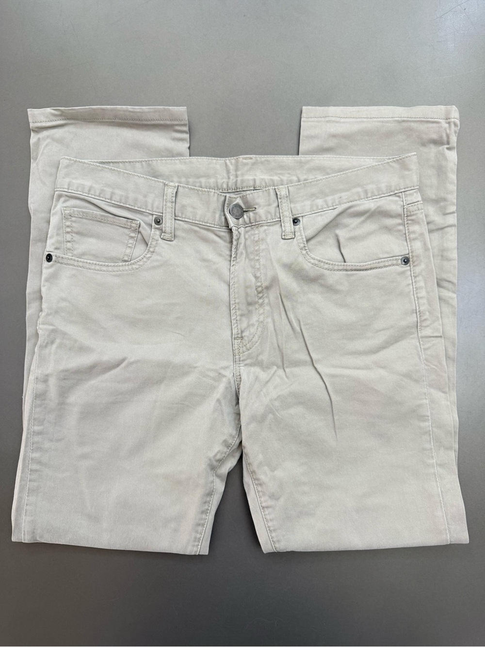 Uniqlo Beige Straight-Leg Cotton Blend Pants - Size 32x34